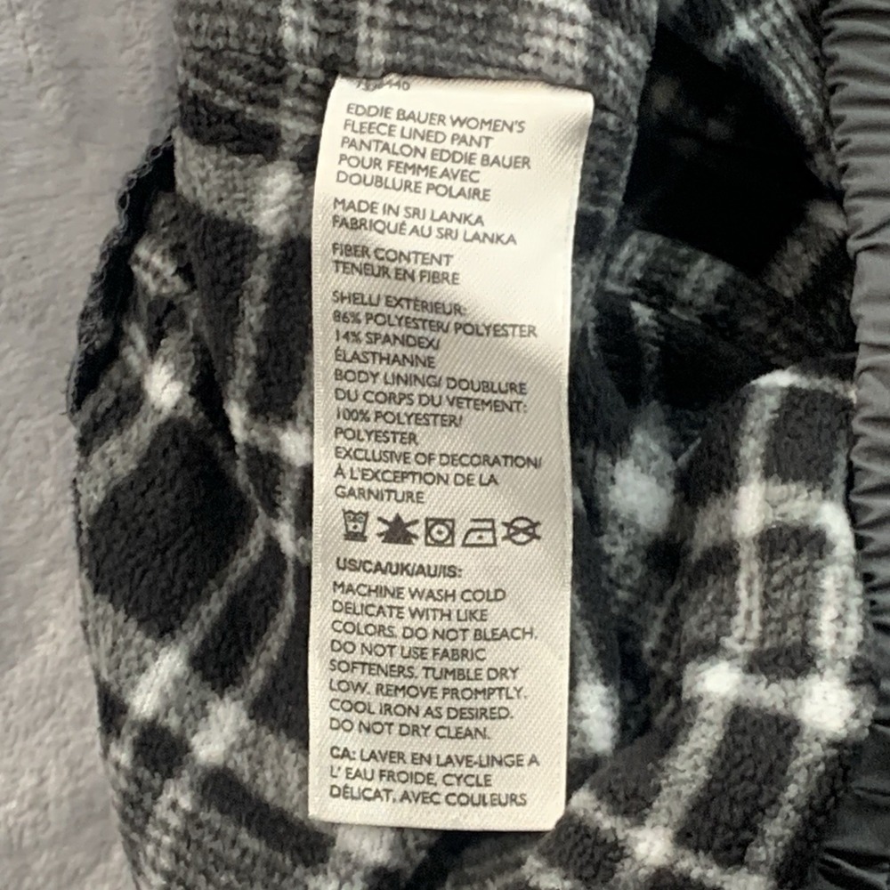 Eddie Bauer Polar Fleece‎ Lined Tech Pants Women's 14 Gray Cargo Warm Hiking - Picture 7 of 12
